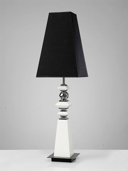 Diyas Home (DH) Galata Table Lamp 1 Light E27 with Black Shade White/Crystal