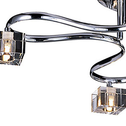 Diyas Sisco 69cm Semi Flush Round 4 Light G9 Polished Chrome