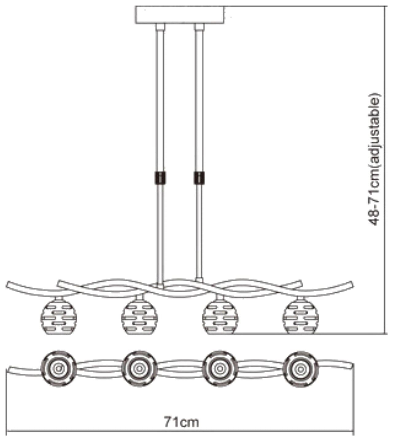 Mantra Dali Telescopic Linear Pendant Line 4 Light G9, Polished Brass