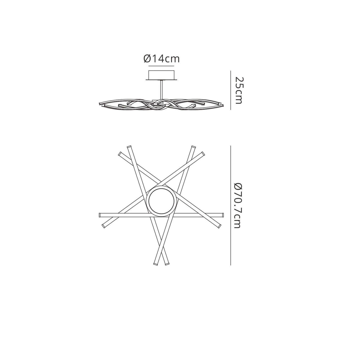 Mantra M5917 Aire LED Ceiling 70.5cm Round 42W 3000K, 3700lm, Dimmable, Silver/Frosted Acrylic/Polished Chrome, 3yrs Warranty - M5917 Ceiling