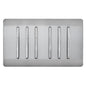 Trendi Artistic Modern Glossy 6 Gang 2 Way Rocker Double Plate Light Switch in Stainless Steel