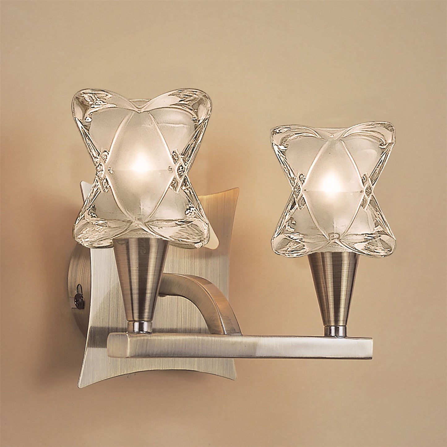 Mantra Rosa Del Desierto Wall Light Switched 2 Light G9, Antique Brass