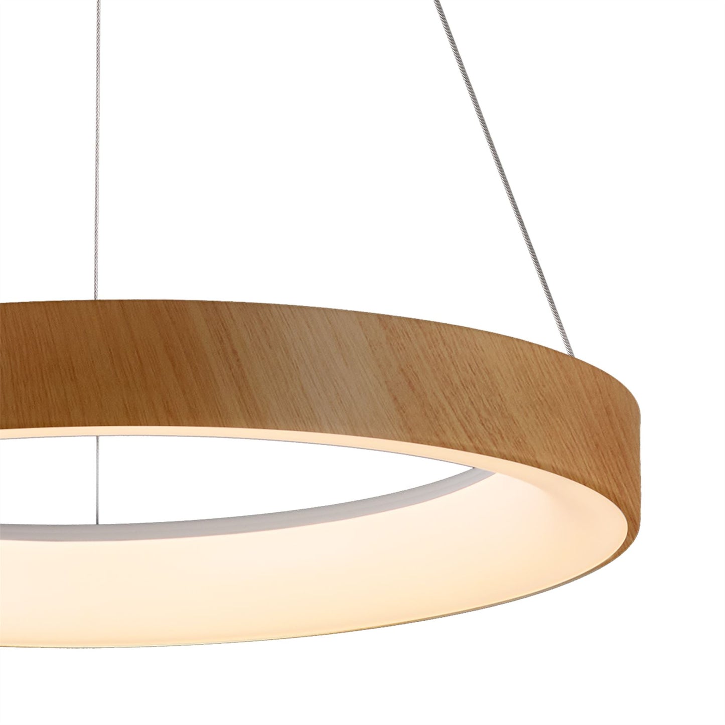 Mantra Fusion Niseko Ring Pendant 45cm 32W LED, 3000K-6000K Tuneable, 2560lm, Remote Control, Wood, 3yrs Warranty