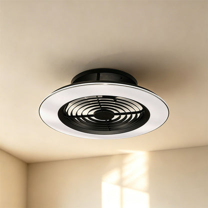 Alisio 63cm 70W LED Dimmable Ceiling Light With Built-In 35W DC Reversible Fan, BlackWhite Finish c/w Remote Control and APP Control, 4900lm