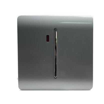 Trendi Artistic Modern 45 A Cooker Light Switch & Neon Insert Silver ART-WHS2SI