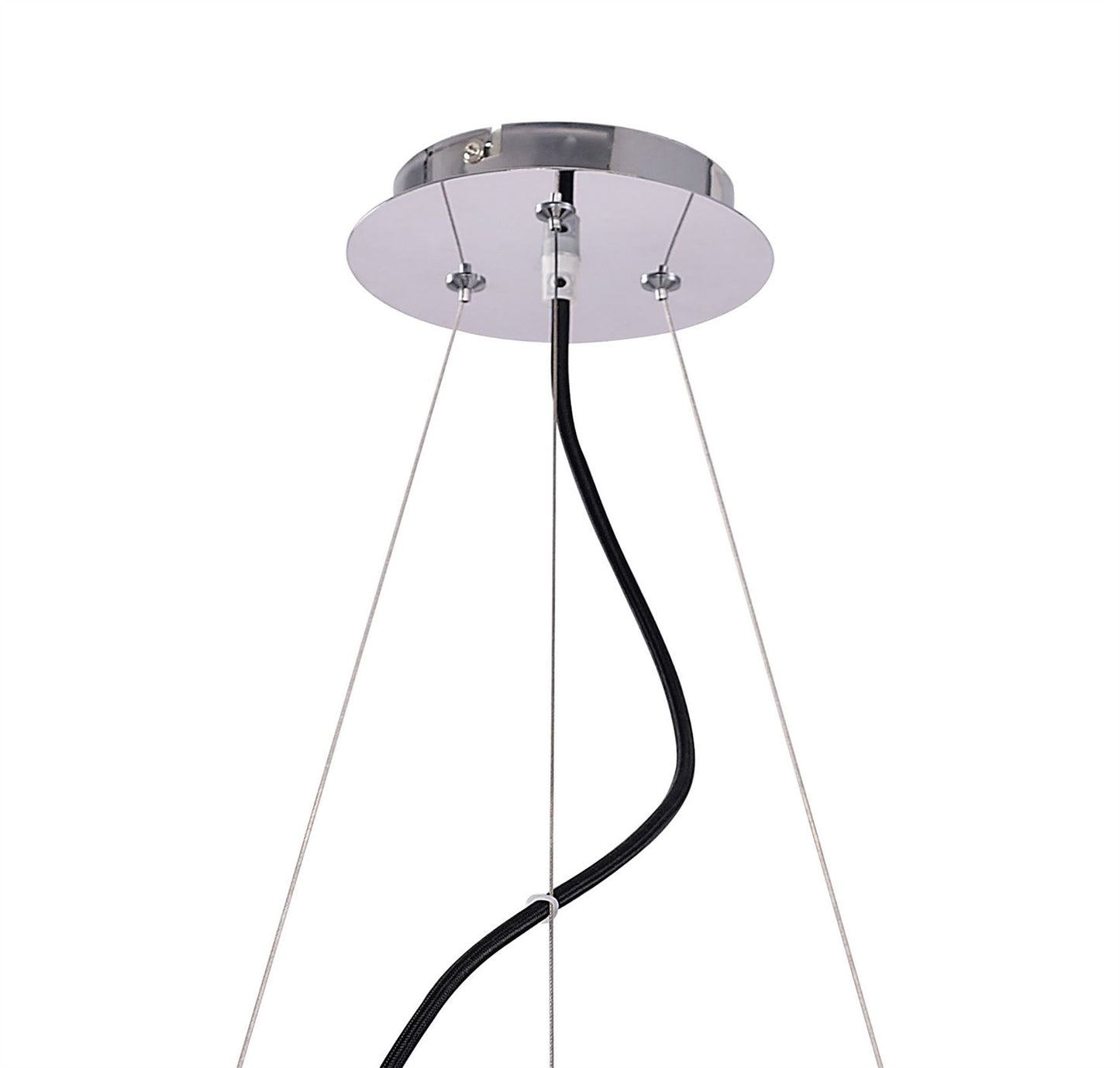 Mantra M1550 Ora Pendant 6 Flat Round Light E27, Gloss Black/White Acrylic/Polished Chrome