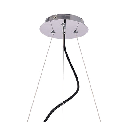 Mantra M1550 Ora Pendant 6 Flat Round Light E27, Gloss Black/White Acrylic/Polished Chrome