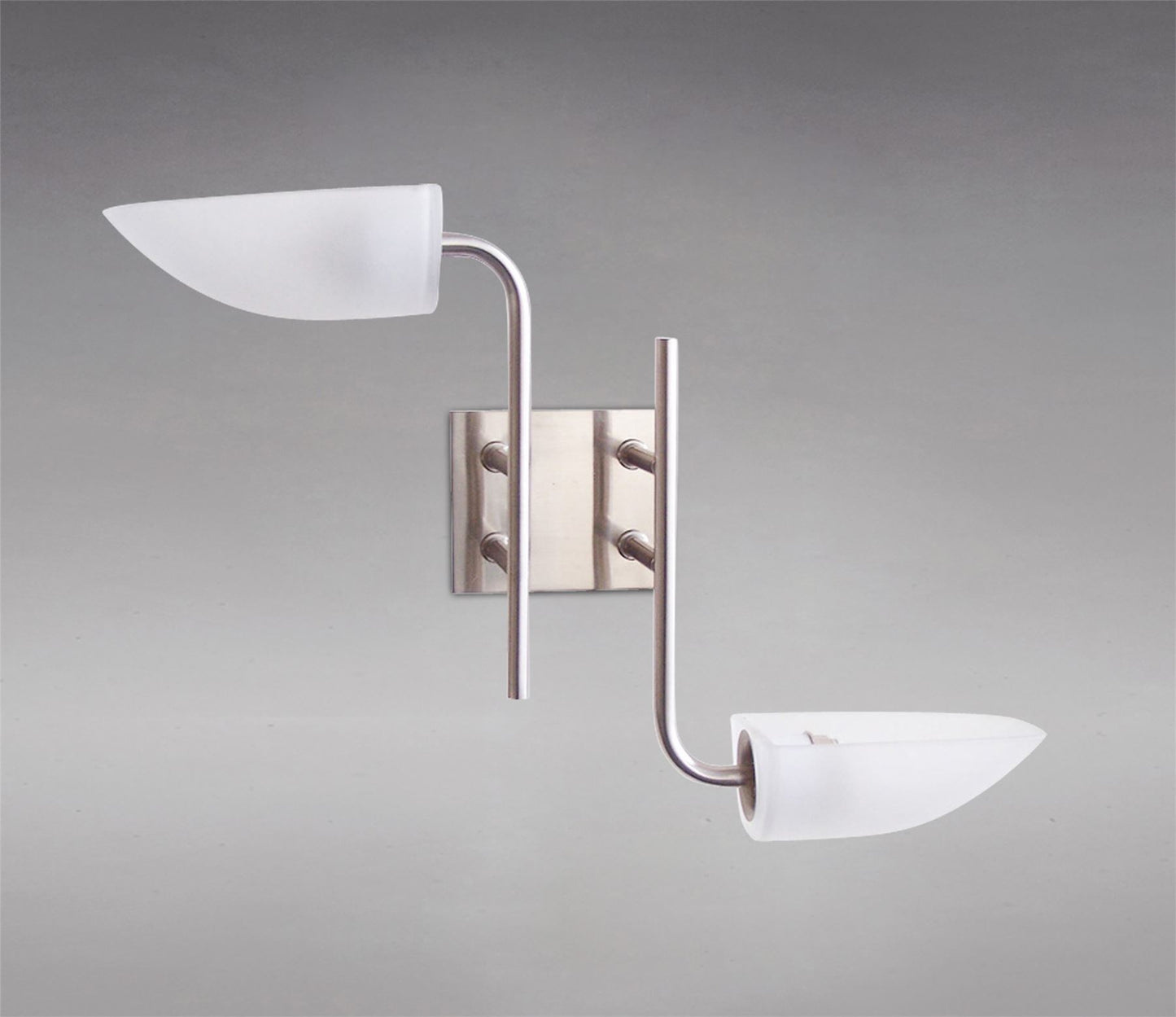Diyas Udine Wall Light 2 Light G9 Satin Chrome/Frosted Glass