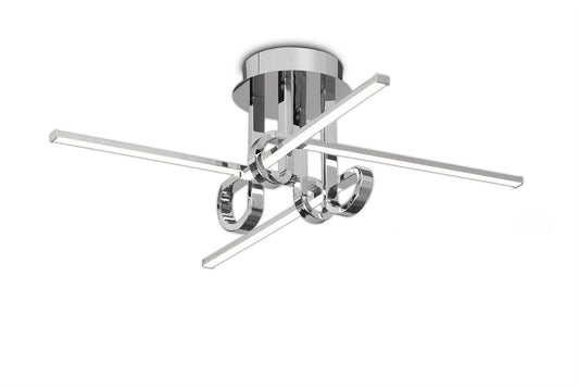 Mantra M6125 Cinto Ceiling 28W LED, 3000K, 2250lm, Polished Chrome, 3yrs Warranty - M6125 Ceiling