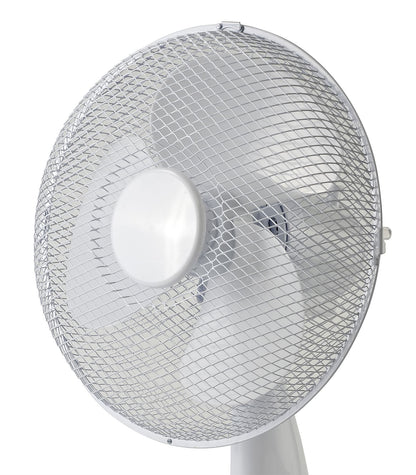Airo 40W 12 Inch 3 Speed Oscillating Desk Fan in White