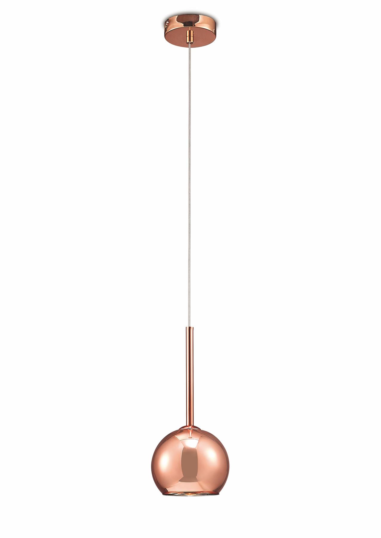 Deco Regina Single Pendant 1 Light G9 Copper/Copper Glass