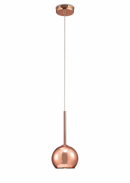Deco Regina Single Pendant 1 Light G9 Copper/Copper Glass
