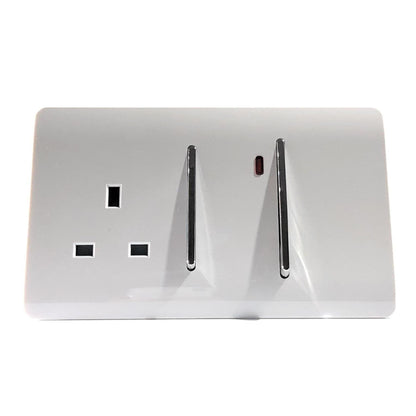 Trendi Artistic Modern 45 A Cooker Switch Inc Plug Socket & Neon Insert White
