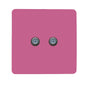 Trendi Switch 2 Gang Male F-Type Satellite Television Socket in Pink