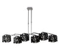 Mantra Tokio Rectangular Telescopic 6 Light G9 Line, Gloss Black/Polished Chrome