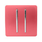 Trendi 2 Gang 3 Way Intermediate Artistic Modern Glossy 10 Amp Rocker Light Switch Strawberry