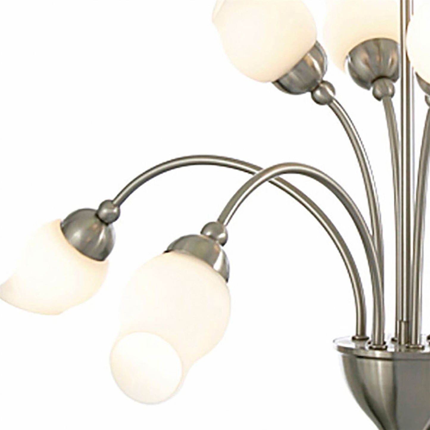 Diyas Rimini 61cm  8 Light G9 Satin Chrome/Opal Glass Ceiling Pendant Light Fitting