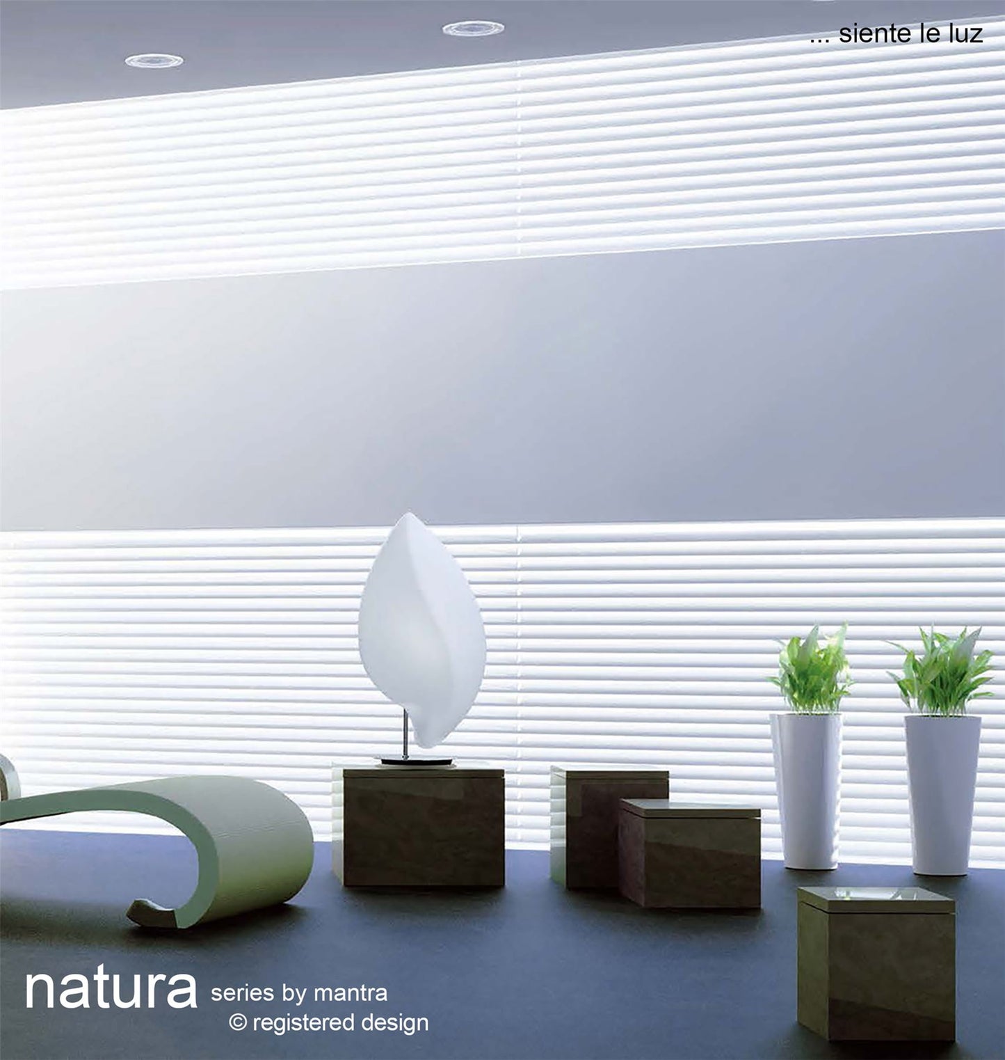 Mantra Natura Table Lamp 2 Light E27 Large Indoor, Polished Chrome/Opal White