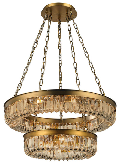Inspired Special Pendant 16 Light G9 Brown Brass/Amber Crystal, Item Weight: 18.30kg