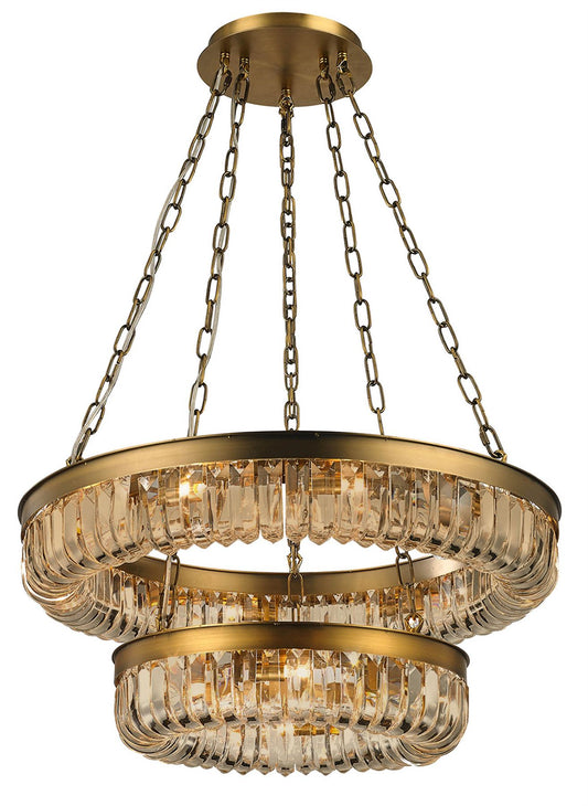 Inspired Special Pendant 16 Light G9 Brown Brass/Amber Crystal, Item Weight: 18.30kg