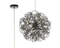 Deco Cassidy Pendant Round Interwinding Aluminium 6 Light G9 Black