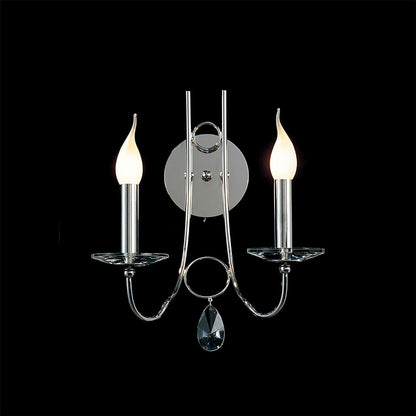 Diyas Danya Wall Light 2 Light E14 Polished Chrome/Crystal