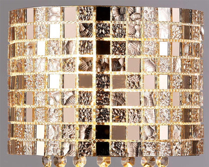Diyas Camden Wall Light 2 Light G9 Rose Gold/Mosaic Glass/Crystal