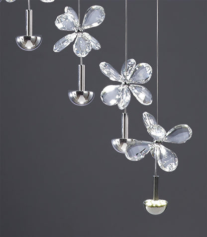 Diyas Aviva 45cm  12 Light 4000K LED Polished Chrome/Crystal Ceiling Pendant Light Fitting