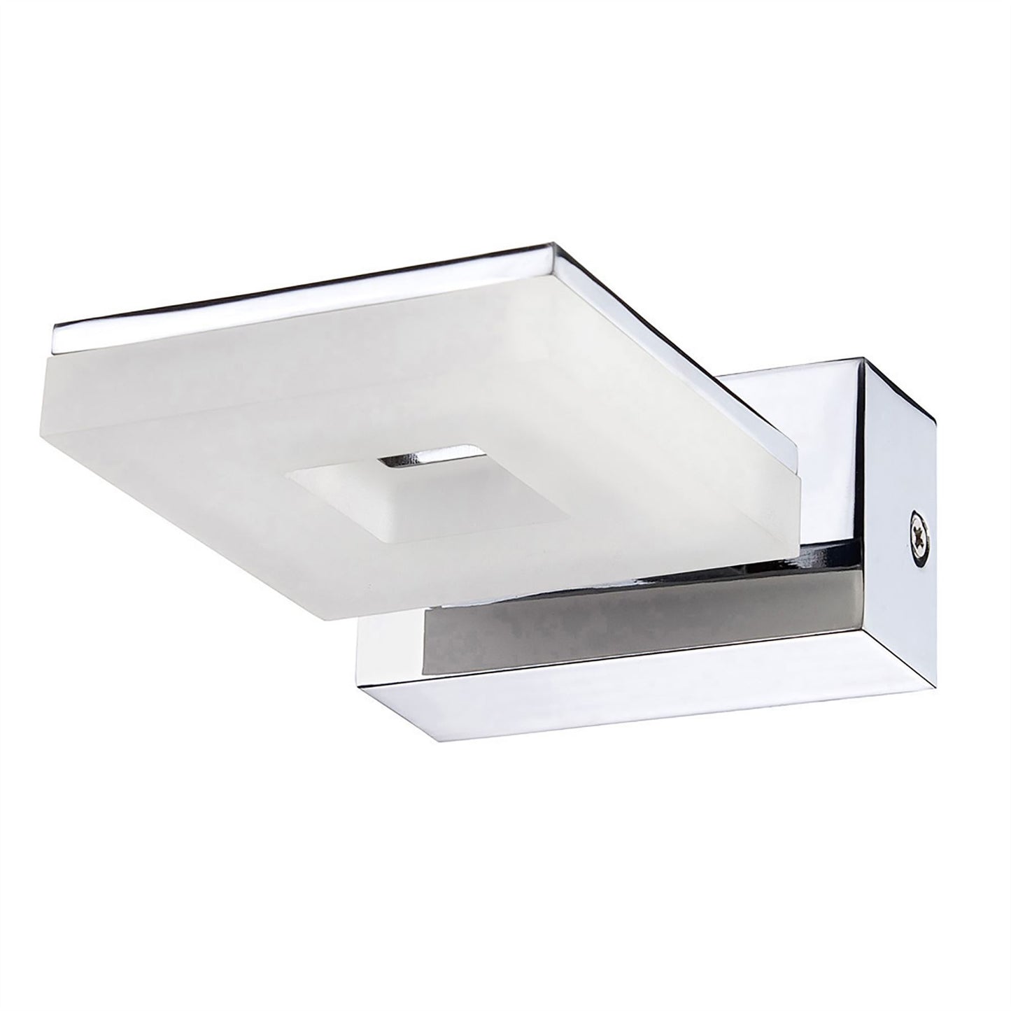 Mantra Fusion Marc Wall Light 1 Light 5W LED 3000K IP44, 450lm, Polished Chrome/Frosted Acrylic, 3yrs Warranty