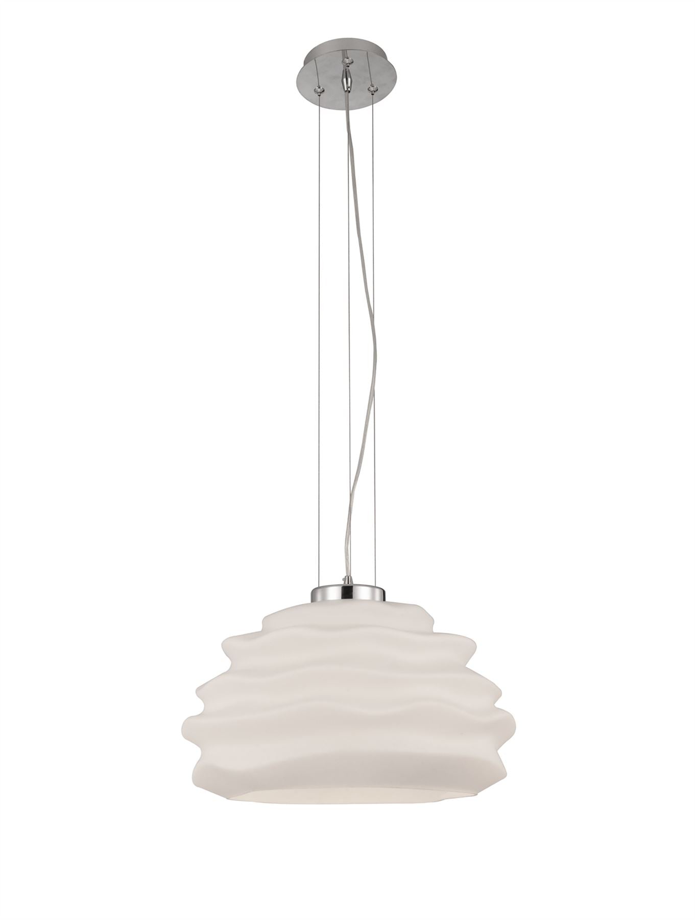 Mantra Fusion M6274 Nubole Pendant 40cm Round, 1 x E27 (Max 60W), Opal White