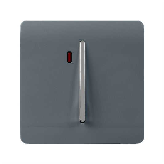 Trendi Artistic Modern Glossy 20 A Tactile Light Switch & Neon Insert Warm Grey