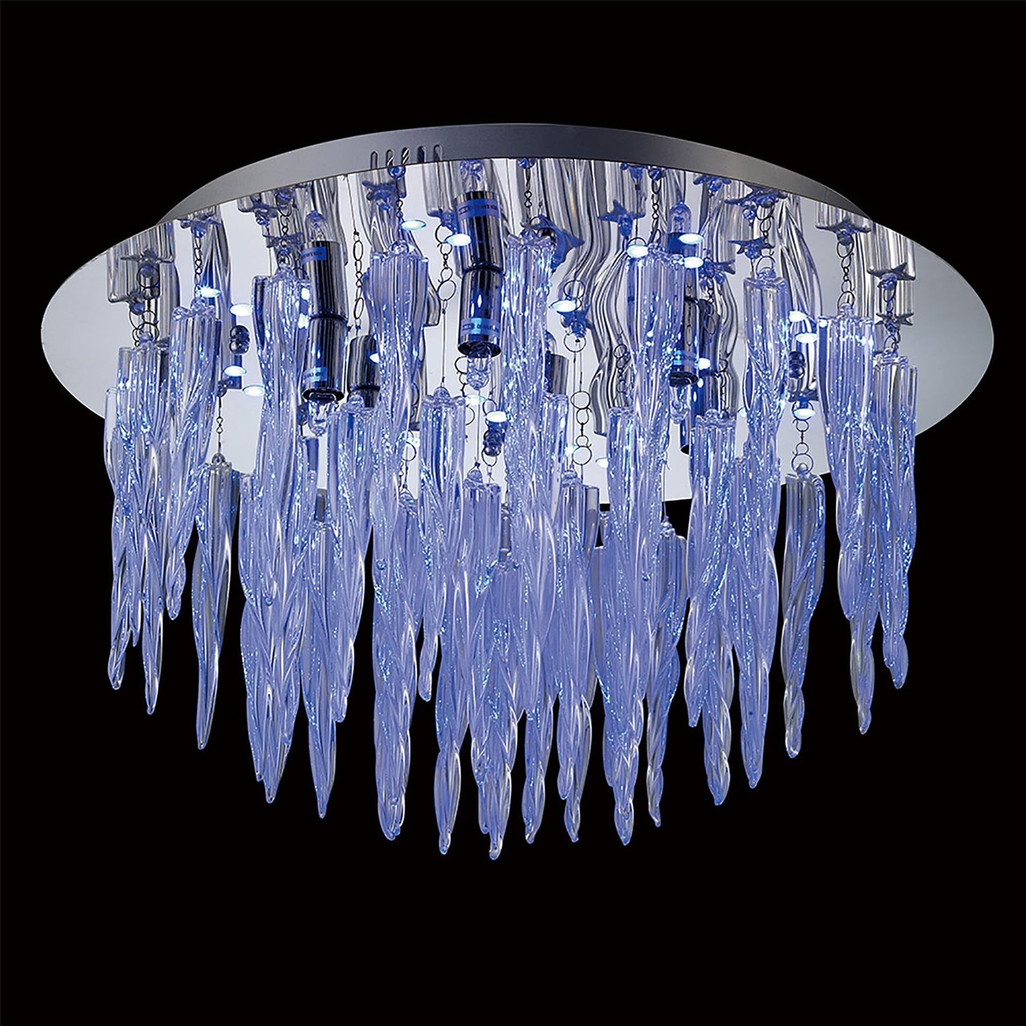 Diyas Tropez 50cm  6 Light G9 with RGB LEDs and Remote Control Polished Chrome/Glass Ceiling Light Fitting
