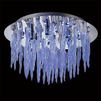Diyas Tropez 50cm  6 Light G9 with RGB LEDs and Remote Control Polished Chrome/Glass Ceiling Light Fitting