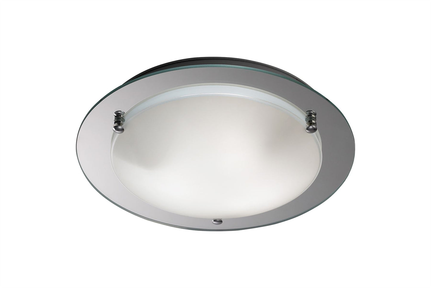 Deco Brooklyn Ceiling Light, 450mm Round, 3 Light E27 Polished Chrome