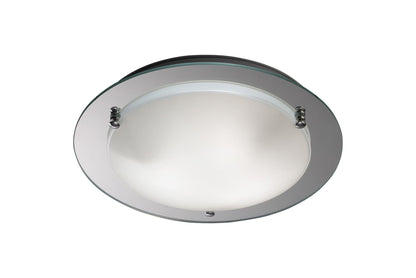 Deco Brooklyn Ceiling Light, 450mm Round, 3 Light E27 Polished Chrome