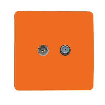 Trendi Switch Sunset Orange TV Coaxial & F-Type Satellite Socket - Screwless