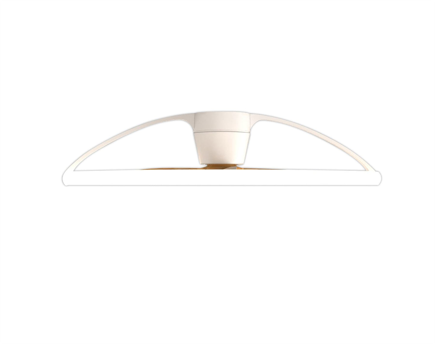 Nepal 105cm 75W LED Dimmable Ceiling Light With Built-In 35W DC Reversible Fan, White/Wood Finish c/w Remote, APP & Alexa/Google Voice Control, 7200lm