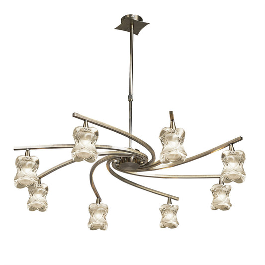 Mantra Rosa 82cm Del Desierto Telescopic Pendant 8 Light G9, Antique Brass