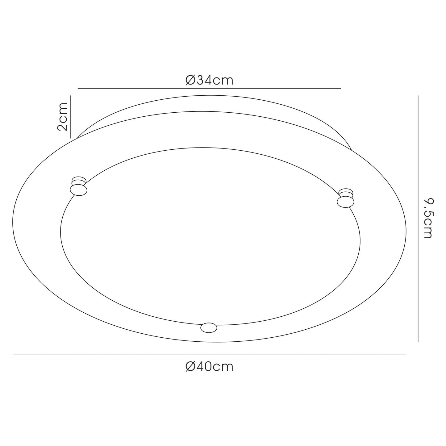 Deco Brooklyn Ceiling Light, 400mm Round, 3 Light E27 Polished Chrome
