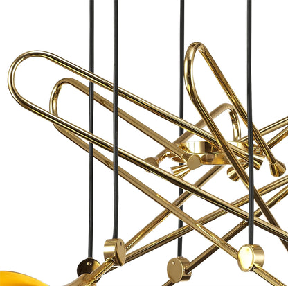 Mantra Jazz Oro M5895 Jazz Pendant, 88cm Round, 6 x E27 (Max 20W), Polished Gold