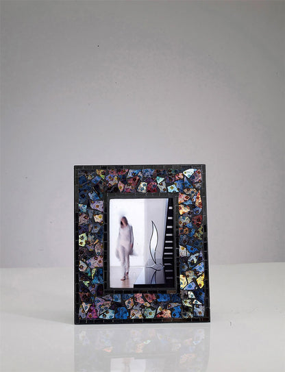 Diyas Home (DH) Myra Mosaic Photo frame Blue/Silver Mosaic