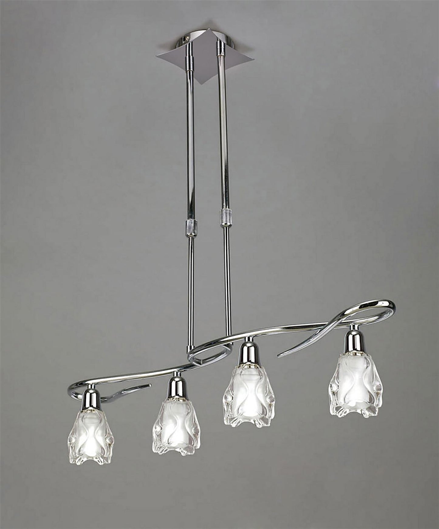 Mantra Amel Telescopic 4 Light L1, SGU10 Bar, Polished Chrome, CFL Lamps INCLUDED