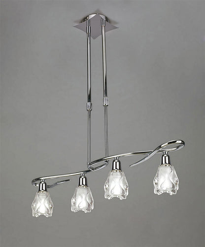 Mantra Amel Telescopic 4 Light L1, SGU10 Bar, Polished Chrome, CFL Lamps INCLUDED