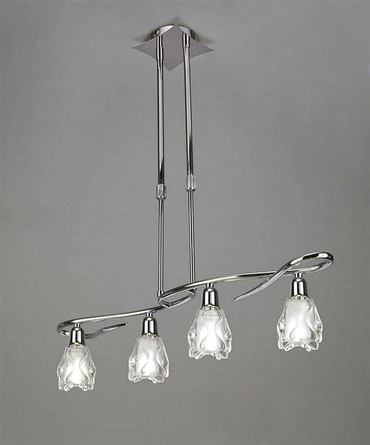 Mantra Amel Telescopic 4 Light L1, SGU10 Bar, Polished Chrome, CFL Lamps INCLUDED
