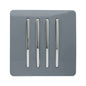 Trendi 4 Gang 2 Way Artistic Modern Glossy 10 Amp Rocker Tactile Light Switch Warm Grey