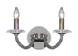 Diyas Elena Wall Light Switched 2 Light E14 Black Chrome/Crystal