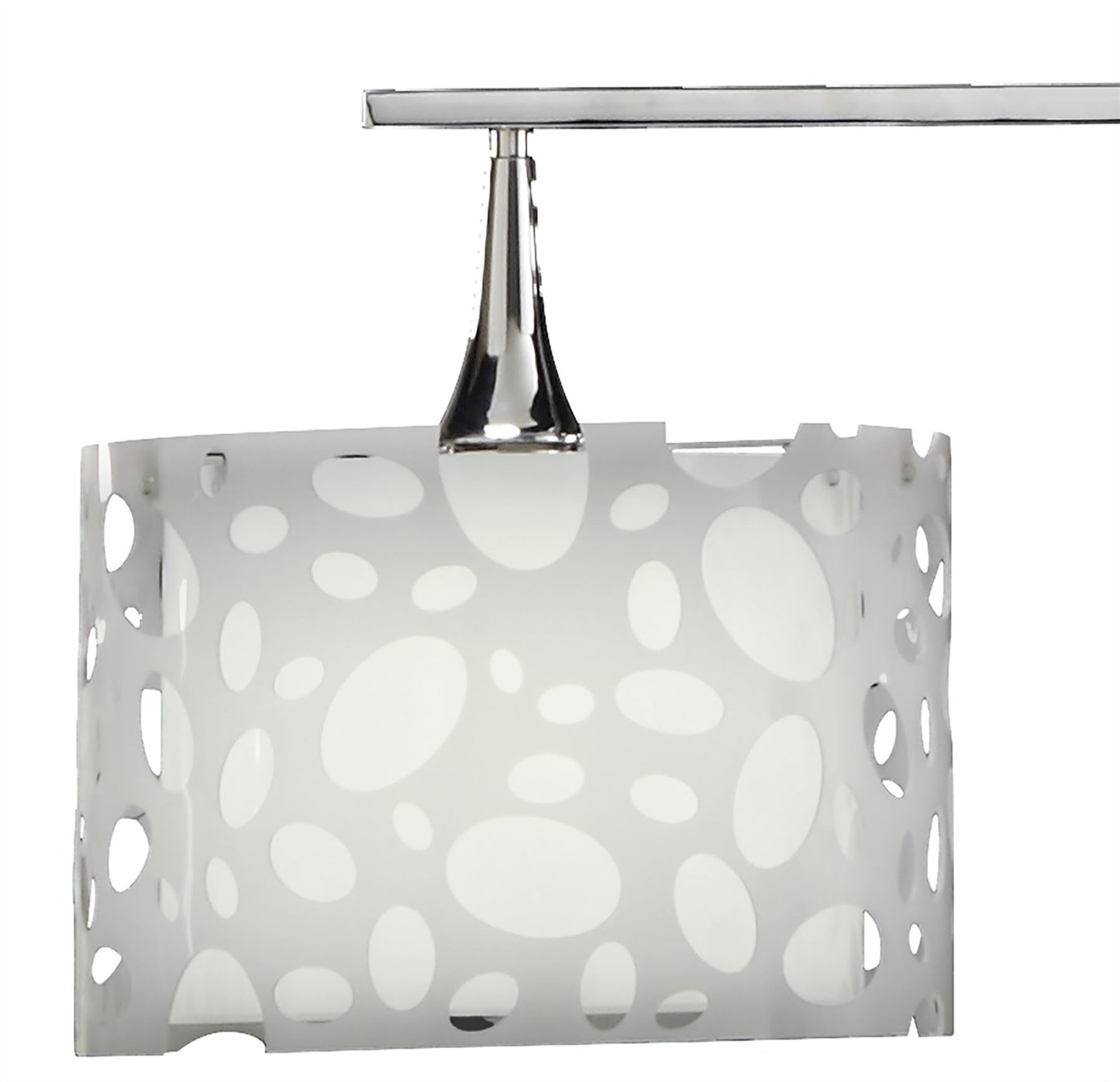 Mantra Lupin Linear Pendant 2 Light E27 Line Large, Gloss White, White Acrylic, Polished Chrome, CFL Lamps INCLUDED