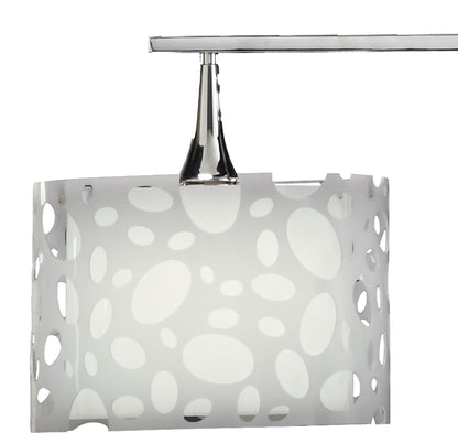 Mantra Lupin Linear Pendant 2 Light E27 Line Large, Gloss White, White Acrylic, Polished Chrome, CFL Lamps INCLUDED