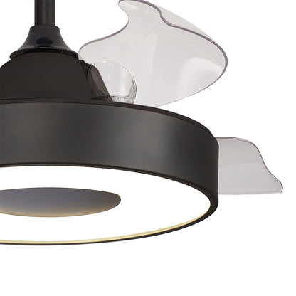 Coin Air 60W LED Dimmable Ceiling Light With Built-In 30W DC Reversible Fan, Remote & APP Control, Black, 3300lm, 5yrs Warranty