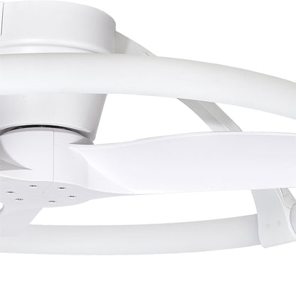 Nepal Mini 75cm 55W LED Dimmable Ceiling Light With Built-In 30W DC Reversible Fan, White, c/w Remote & APP Control, 5200lm
